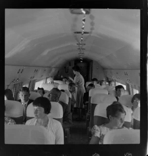 South Pacific Airlines of New Zealand's DC-3 Viewmaster, cabin interior, Taupo