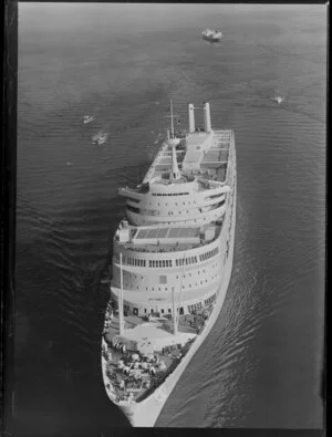 The passenger ship Canberra on Waitemata Harbour, Auckland