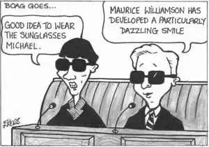 Boag goes... "Good idea to wear the sunglasses Michael." "Maurice Williamson has developed a particularly dazzling smile." 2 September, 2002.