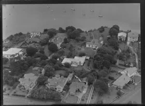 Ralph Hunter residence, possibly the one with the turret rear left, Bayswater, Auckland