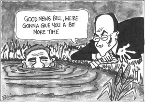 "Good news Bill, we're gonna give you a bit more time." ca 8 April, 2003