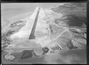 Construction of airport runway, Mangere, Auckland
