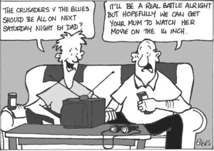 Ekers, Paul, 1961- :The Crusaders v The Blues should be all on next Saturday night eh Dad? [ca 21 May, 2003].