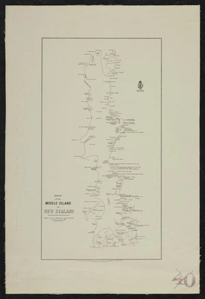 New Zealand. Department of Lands and Survey: Sketch of the Middle Island of New Zealand