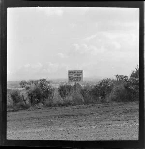 Sign post for Riverina Park, [St Heliers Bay, Auckland?]