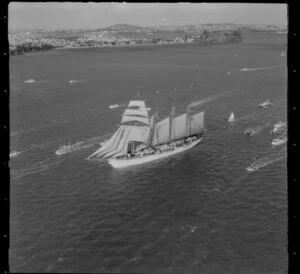 Sailing ship Esmeralda, Auckland harbour
