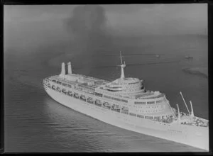 The passenger ship Canberra on Waitemata Harbour, Auckland