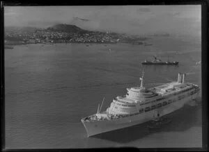 The passenger ship Canberra on Waitemata Harbour, Auckland