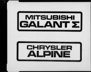 Mitsubishi Galant Chrysler Alpine number plates