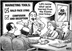 Marketing tools, Bald-face lying, Confusion and deception. "Let's review what we've learned from the Ribena case today." 29 March, 2007.