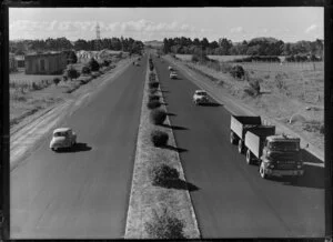 Road traffic, new Southern Motorway, Penrose, Auckland