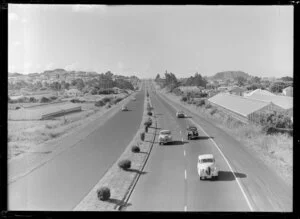 Road traffic, Southern Motorway, Penrose, Auckland