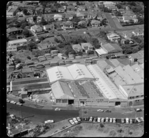 Auckland factories and business premises, including Carter Merchants Pinex Wallboards
