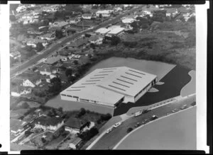 Artist's impression of an unidentified industrial building, Auckland