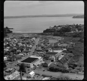 Auckland, with factories/business premises and harbour
