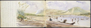 Williams, Edward Arthur 1824-1898 :On the bank of the Waitotara 7 Feby 65. Waring 50th. [1865].