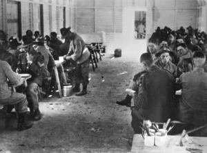 Egypt: a scene in one of the mess halls in the New Zealand Camp