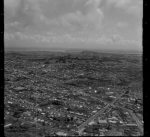 Penrose, looking towards Cornwall Park and One Tree Hill, Auckland