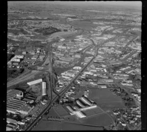 Penrose, Auckland site works for Southern Motorway