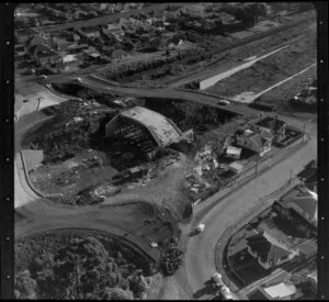 Auckland's Southern Motorway being constructed at Greenlane