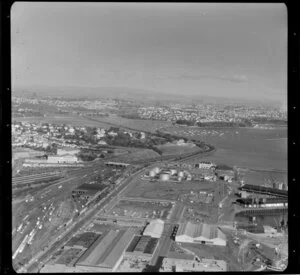 Auckland businesses etc featuring Hobson Bay and sewer pipe