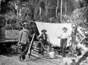A party surveying the North Island main trunk line in Raurimu