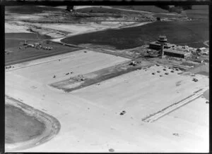 Auckland airport under construction, Mangere, including control tower