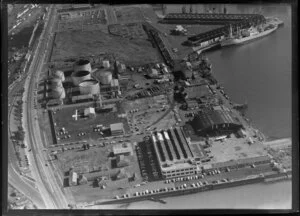 Mechanics Bay, Auckland, with tank farm