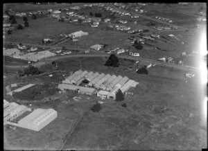 Aerial view of Booth Macdonald & Company Ltd industrial site at Penrose, Auckland