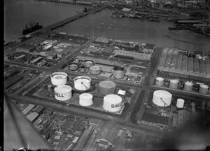 Shell and Plume oil tanks, Westhaven, Auckland