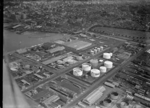 Shell and Plume oil tanks, Westhaven, Auckland