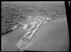 Auckland airport at Mangere, under construction