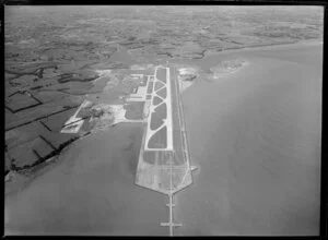 Auckland airport at Mangere, under construction