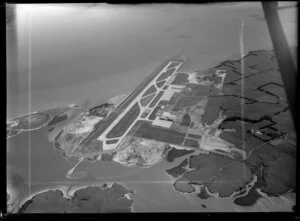 Auckland airport at Mangere, under construction