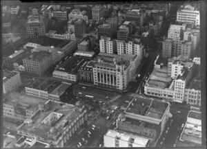 Auckland City, corner Queen Street and Customs Street, including Dilworth Building