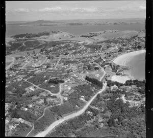 Surfdale, Waiheke Island, Hauraki Gulf, looking towards Rangitoto Island