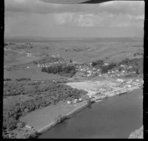 Mercer, Franklin District, featuring the sand quarry and Waikato River