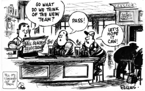 Evans, Malcolm Paul, 1945- :"So what do we think of the new team?" ... 18 October 2009