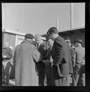 Four unidentified men, Taupo Aerodrome test, South Pacific Airlines of New Zealand (SPANZ)