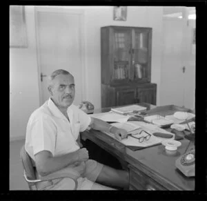 Phil Hudson, airport manager, in his office at Nadi Airport, Fiji