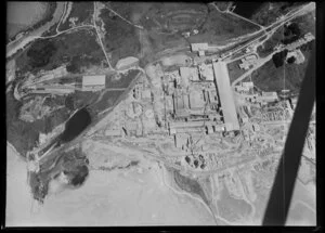 Cement works with shipping, Manukau