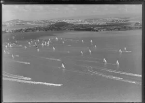 Yachts in Waitemata Harbour, Auckland, which are racing to Suva, Fiji