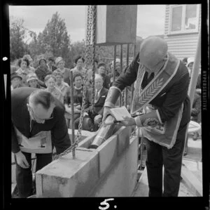 Laying of foundation stone at Epsom Masonic Hall, Auckland