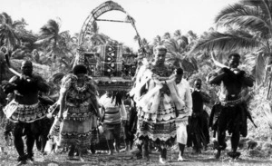 Ratu Sir Kamisese Mara and his wife, Adi Lala, in procession.