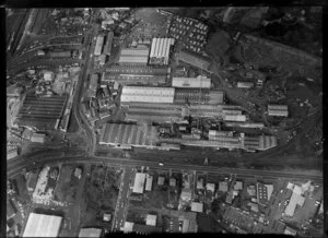Penrose, Auckland, featuring factories of New Zealand Forest Products Ltd