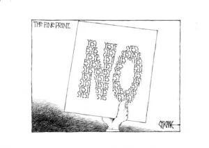 'The fine print'. 'NO. YES'. 22 July, 2008