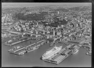 Ocean Liner SS Canberra, at Auckland wharves