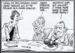 Scott, Thomas, 1947- :"During the parliamentary break cabinet ministers will hit the provinces in a charm offensive..." Dominion Post, 24 June 2005.