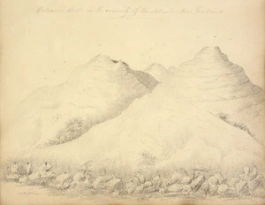 Mathew, Felton 1808-1847 :[Scrapbook.] Volcanic hills in the vicinity of Auckland, New Zealand. [ca.1845.]