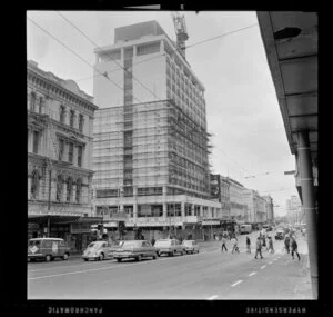 South Pacific Hotel under construction, Queen Street, Auckland